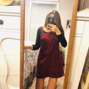 Boho Burgundy Overall dress